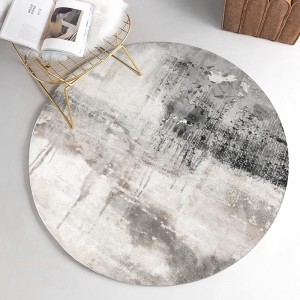 Thảm tròn họa tiết Chinese cổ điển lông cừu nhân tạo cao cấp