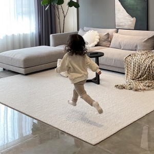 Thảm dệt sợi len tự nhiên 100% màu trắng sữa - Invory