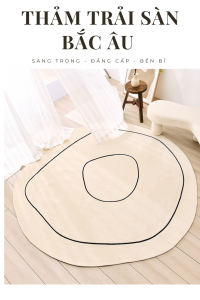 Thảm tròn Egg trắng lông cừu nhân tạo cao cấp